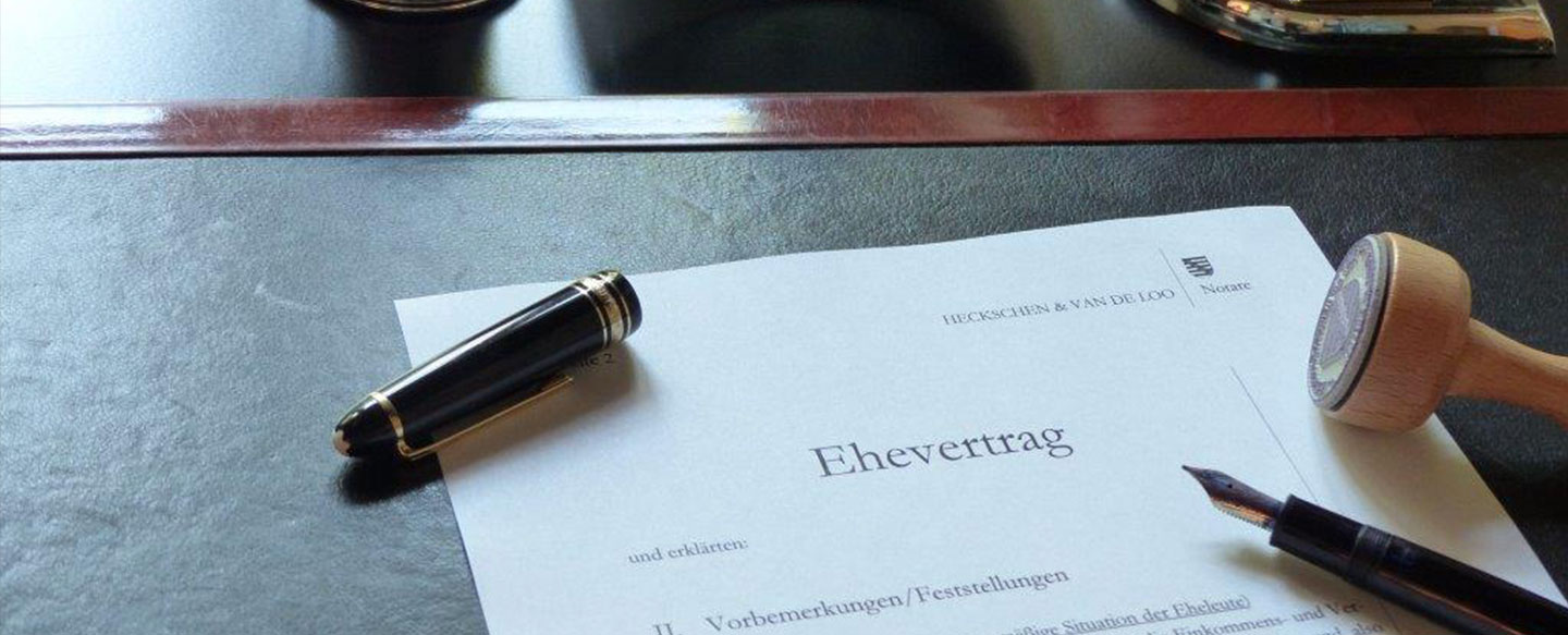 Fachgebiet Ehevertrag beim Notariat Heckschen & van de Loo